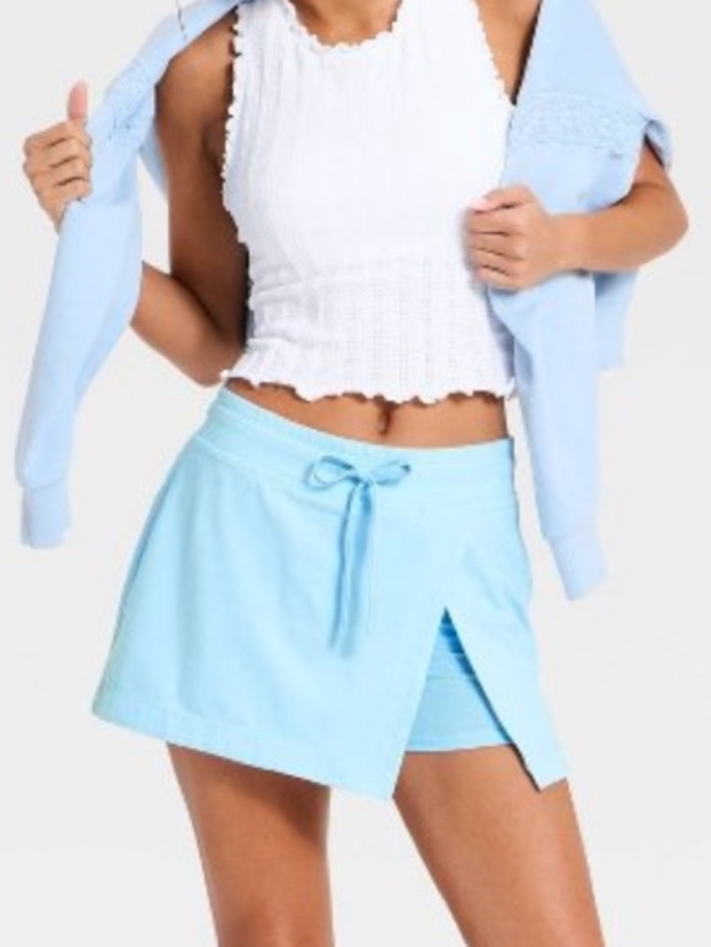 Women's Washed Jersey Slit Skort - JoyLab Light Blue XS